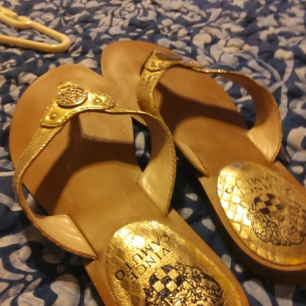 Vince Camuto Metallic Gold Sandals